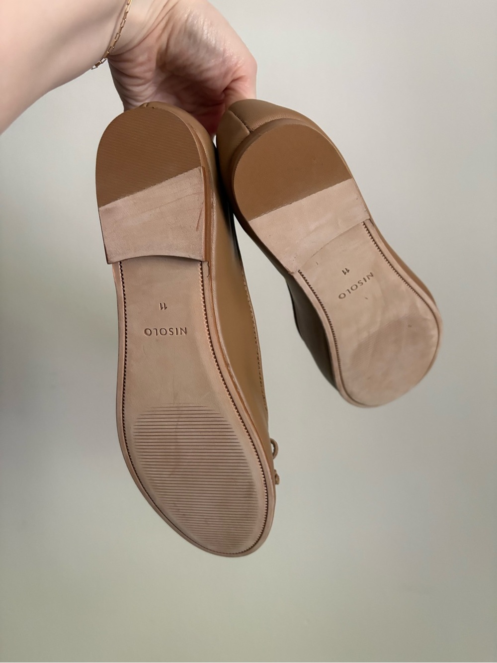 Nisolo Leather Bea Go to Ballet Flats in Tan Almond - Picture 7 of 8